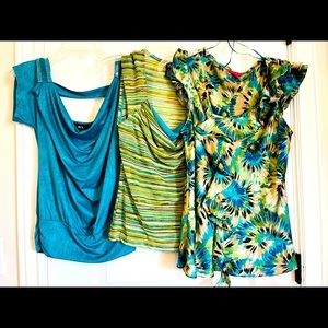 New! Women’s Blouse Green, Blue, Yellow S/M
